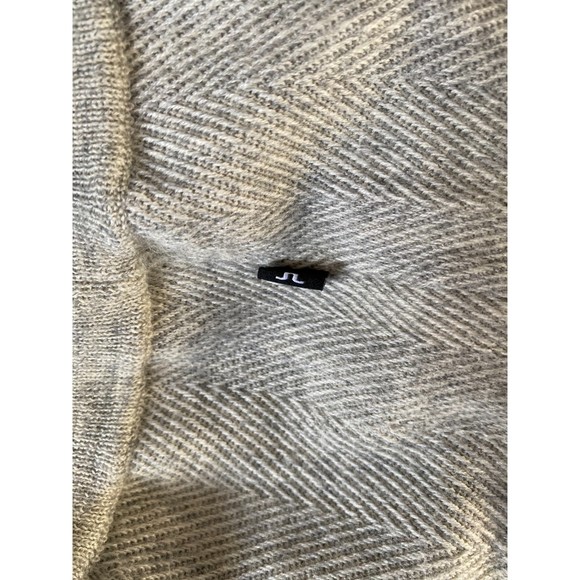 J. Lindeberg Light Grey 100% Wool Herringbone Stripe Full Zip Sweater Size EU S - Picture 10 of 10